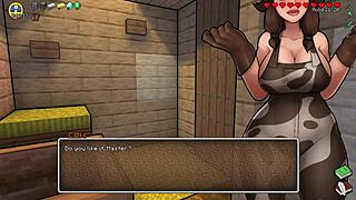 Getting sucked near oblivious girlfriend hornycraft in hentai parody