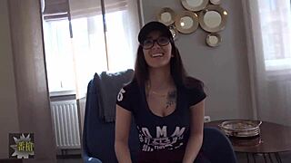 Skinny 18-year-old with huge natural boobs gets raw inside 😍