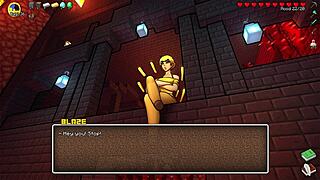 Getting sucked near oblivious girlfriend hornycraft in hentai parody