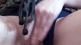 lonely girl caresses her wet pussy to orgasm