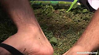 hot teen jenny sucking and fucking cock outdoors like a pro