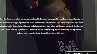 Teenfidelity's cute cheerleader Liza Rowe hides creampie under skirt