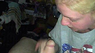 blonde amateur intensely blows cock and swallows cum