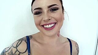 chloe carter takes huge cock deepthroat and swallows cum