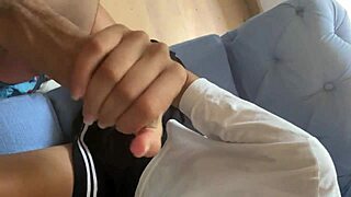 Smashing my best friend in schoolgirl outfit, I FINISH on her ASS!