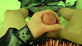 gay guy jacks off and cums all over the place