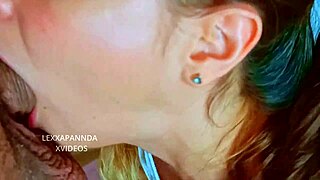 Feeling the incredible deepthroat from my green-eyed stepsister