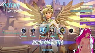 vtuber lewdneko plays overwatch and gets spanked in hentai anime game