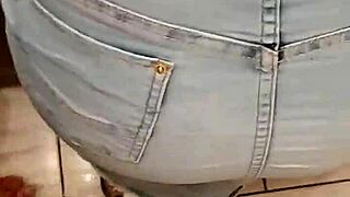 skirtshouse gets close with clara in tight jeans skirt. what a view!