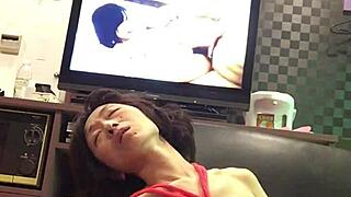 I got tied up on the hotel sofa, AV playing while my wife humiliates me as a gay couple