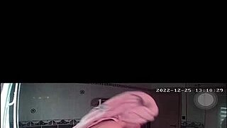 Amateur shower spy catches teen blonde French girl bathing in secret