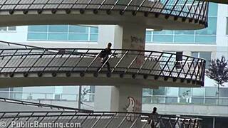 Young Blonde Teen Joins Public Street Sex Orgy With Group Banging