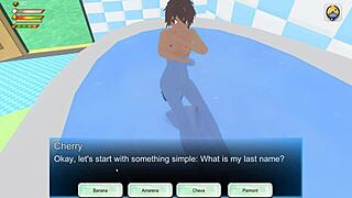 cute femdom humiliates slave in university bathroom game