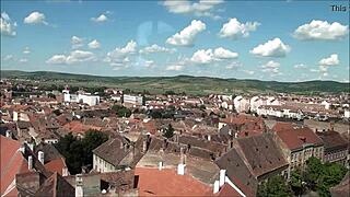 Top View of Scenic Sibiu Romania from Above