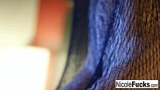 hot nicole was teasing with her big tits, then she rubbed her pussy to a cumshot.