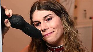 Zeta Paws Explores Deep with Dildo in Solo Play.