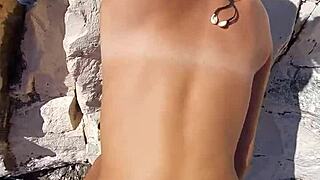 Quick Hardcore Bang with Hot Teen on Public Beach in POV Style