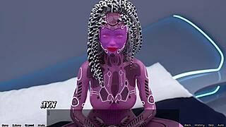 stranded in space 6, meeting the robot paige. cute outfit in 3d cartoon.