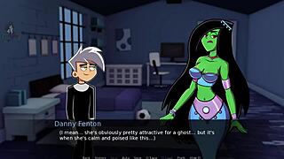 danny phantom cosplay turns into green handjob in amity park.