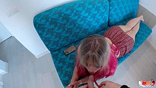 Hey, stepsister, want my dick instead of candy? I’m cumming in your mouth!