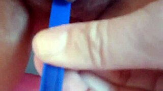 Brunette Pornstar Performs Alternative Masturbation Techniques