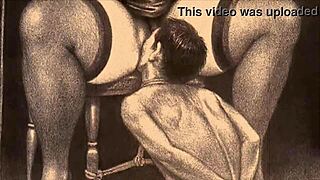 VINTAGE EROTIC ANIME ILLUSTRATION FROM RETRO CARTOON