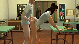 Fucking the virgin schoolgirl in class?