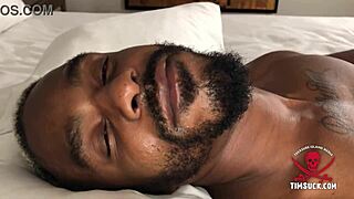 Parker passionately sucks my big black monster cock in this intense gay scene