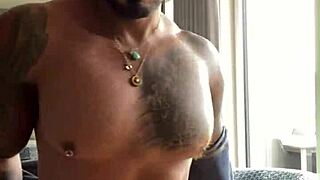 viktor rom, tattooed muscle stud, strips and strokes his huge bbc