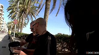 Wow, his throbbing cock slides into her juicy milf pussy so smoothly outdoors! 😍