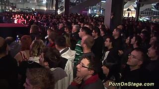 lesbian duo stages a daring sex show on public platform