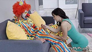 Man, this horny housewife can’t stop ridin that clown’s cock! 🤡