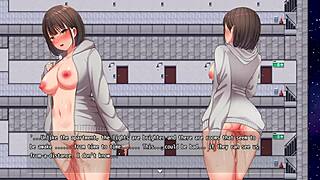 Girl masturbates in men's bathroom