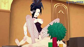 Mina Ashido And Momo Yaoyorozu Fuck Izuku Midoriya Intensely