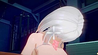 Bold hentai girl gets her big tits played with