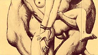 Bold Vintage Erotic Cartoon Illustration From Retro Anime Hentai