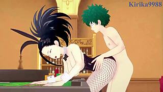 Mina Ashido And Momo Yaoyorozu Fuck Izuku Midoriya Intensely