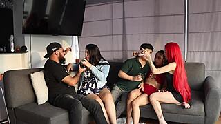 wild orgy with mia fenix, rosario, and amira trailer... tons of action!