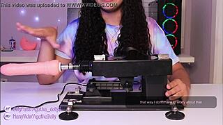 Unboxing my new sex machine, Agatha Dolly testing it on all fours, the speed is incredible