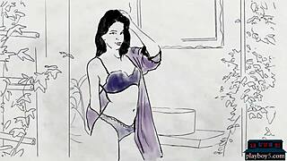 stunning milf with big natural tits slowly strips off her lingerie