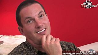 skinny blonde teen with small tits tries first porno casting