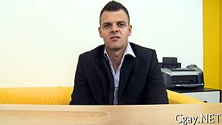 Intriguing gay encounter with a large pecker.