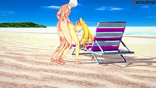 Marie Rose in Bikini Having Sex on the Beach!!