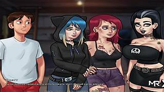 Summertimesaga peeping naked teen and milf asses through binoculars in episode 1 78.