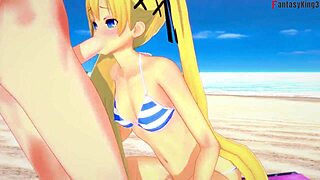 Marie Rose in Bikini Having Sex on the Beach!!