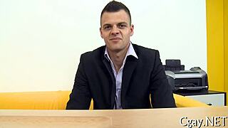 Intriguing gay encounter with a large pecker.