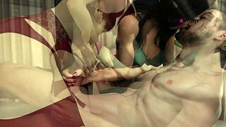 Yo, check The Seven Realms! Ling and Leyala massage Atlas, turning into wild threesome sex! 🔥