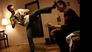 Gay Foot Kickboxing Match With Intense Moves