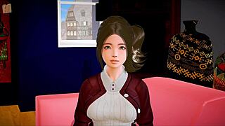 Exploring My New Family 473 with a busty teen brunette in game