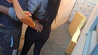 Latina teen's tight ass in clingy pants gets taken on the street